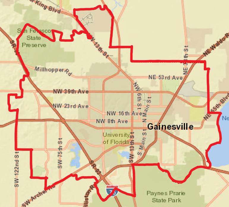 Map of GRU service area